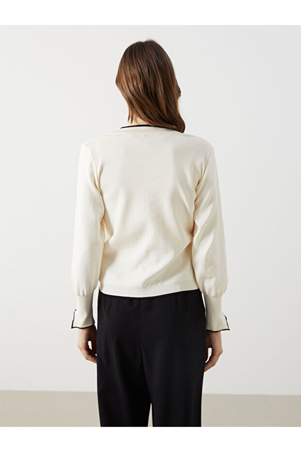 V Yaka Kadin Triko Hirka - W4M402Z8 - 4
