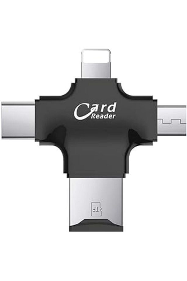 Gn-24 Otg 4 In 1 Micro Usb Flash Disk Type C Mikro Sd Kart Okuyucu Ios Iphone Android (SİYAH) - 1