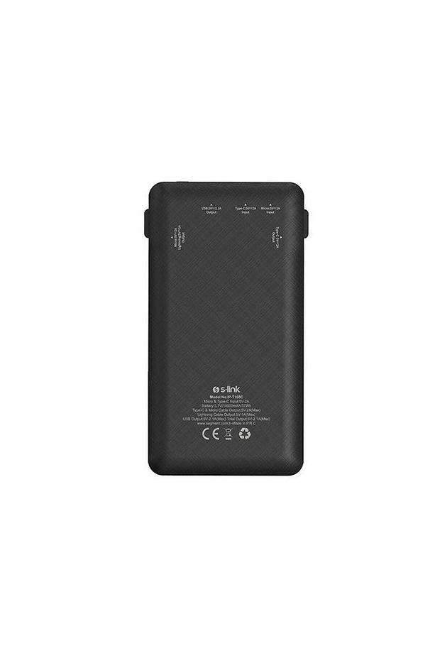 Ip-t100c 10000mah Lightning Micro Type C Kablolu Powerbank Siyah Lcd'li Taşınabilir Pil Şarj - 3
