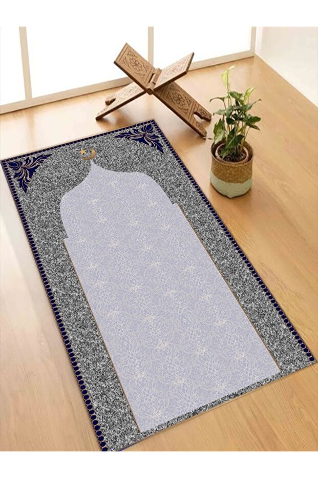 Machine Washable Stain Resistant Felt Prayer Rug | Prayer Mat with Non-Slip Base, Knee-Friendly Design with Sponge Ah