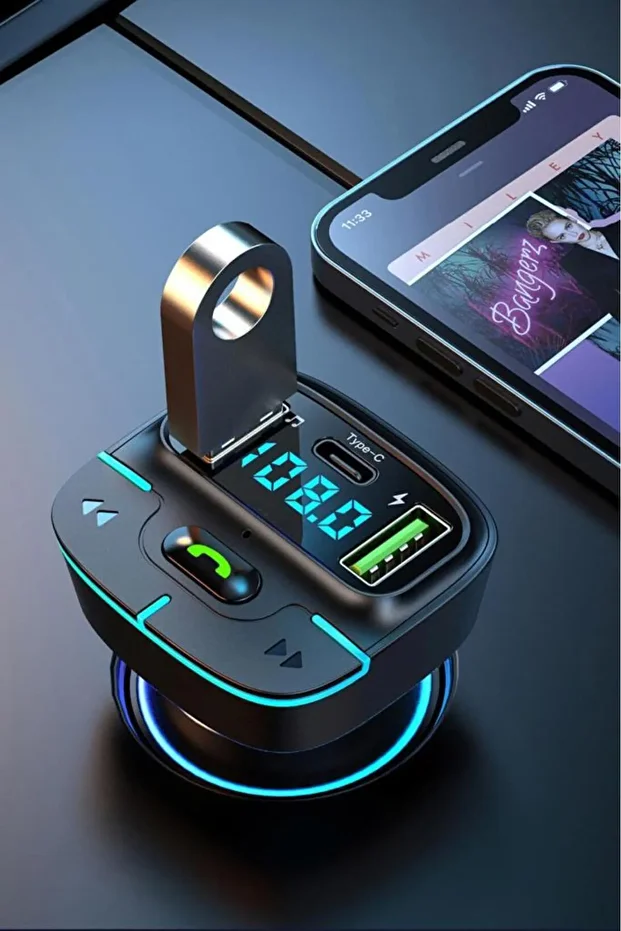PDAteknoloj F9 Araç Fm Transmitter 5.3 Bluetooth Araç Kiti Usb Type-C Hızlı Şarj Çıkışlı Çakmaklık G - 5