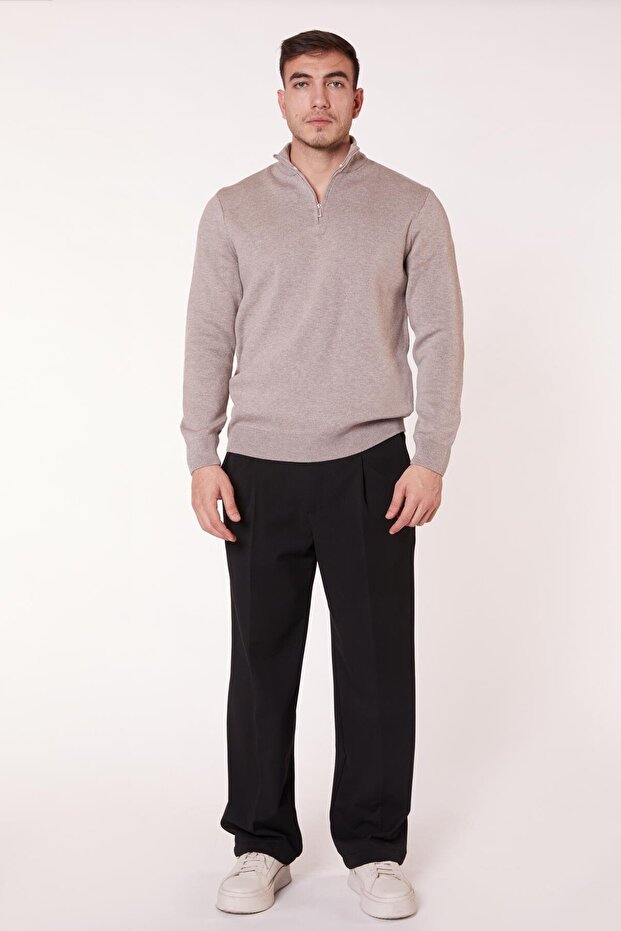 Men's Pleated Draped Wide Leg Black Baggy Pants