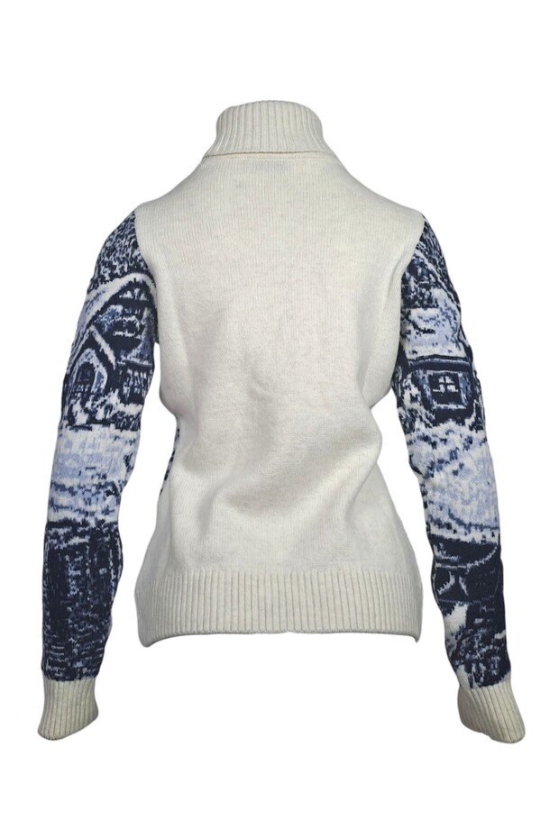 Kaşmir Yün Kazak Göl Manzaralı Kadın - 3