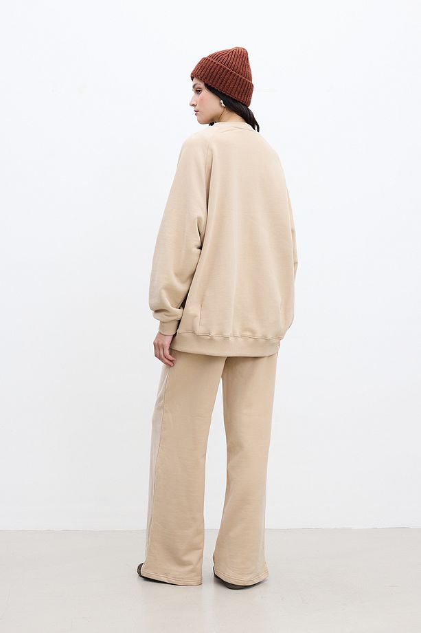 OVERSIZE BASIC SWEATSHIRT CAMEL - 6