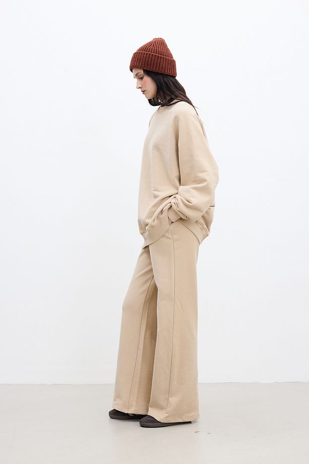 OVERSIZE BASIC SWEATSHIRT CAMEL - 5