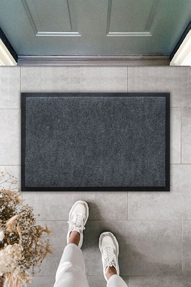 1Modern Gray Moisture Absorbing, Dust Absorbing Doormat, Outdoor Front Door Mat 45X70Cm