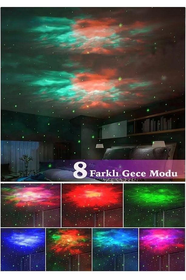 Astronot Projektör Led Işık Lazer Galaxy 360 Yıldız Projeksiyon Aurora Bulutsusu Çocuk Gece Lambası - 5