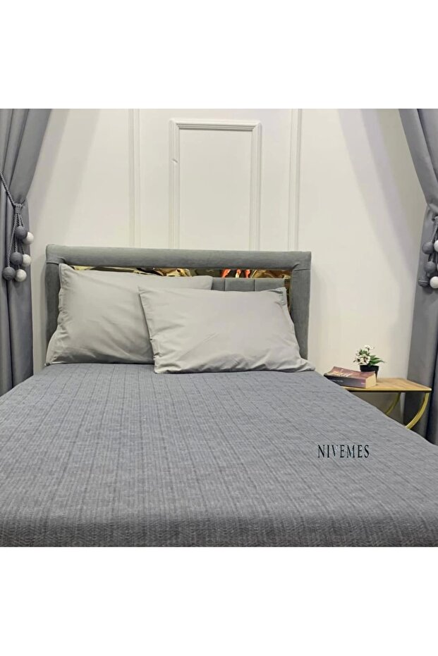 Nivemeshome Antrasit 200x230 Tek Pike Örtüsü Çift Kişilik - 6