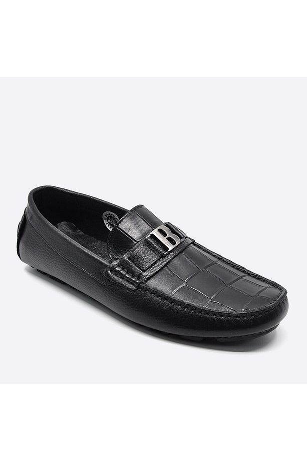 Yazlık Loafer Erkek Ayakkabı Siyah Kroko 9848 - 3
