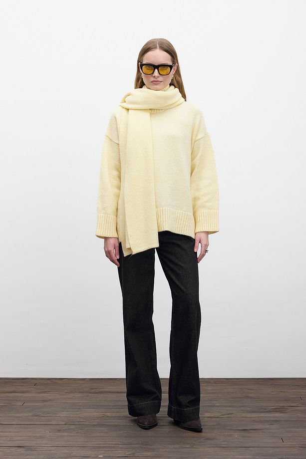 OVERSIZE YUMUŞAK KAZAK SARI - 2