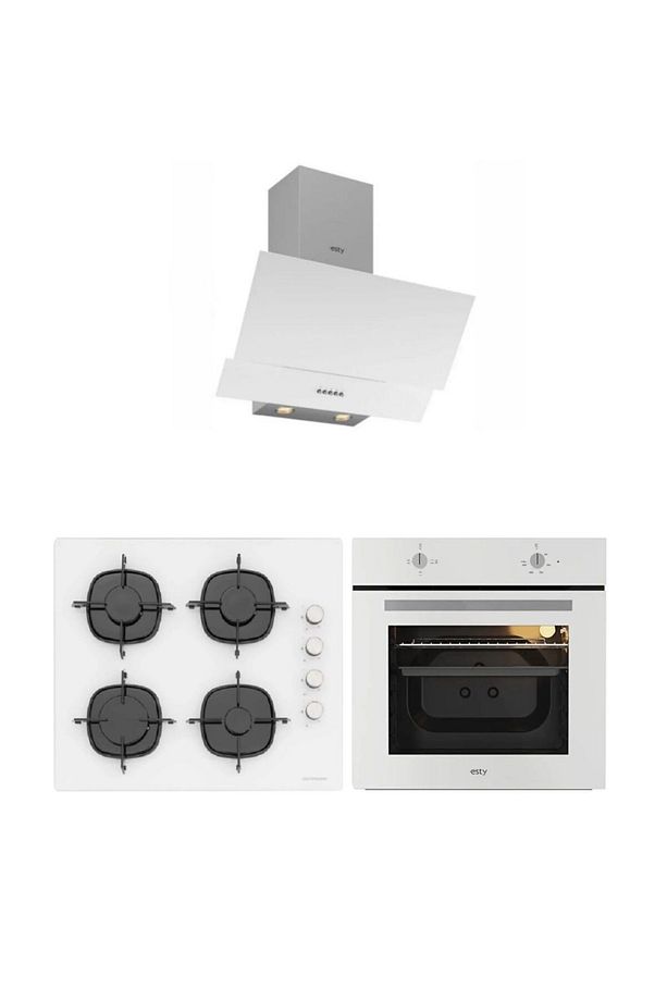 Silverline Esty Karma Ankastre Set ( AEF6601W04 - CS5335W02 - 3480 Beyaz Resetli ) - 1