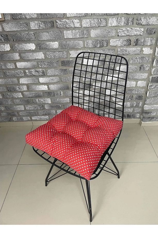 Sandalye Mi̇nderi̇ 40x40 Ebatta Düğmeli̇ Kumaş Bagcikli - 4