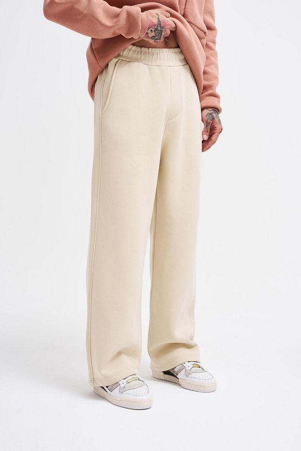 Erkek Baggy Oversize Açık Bej Eşofman Altı - 2