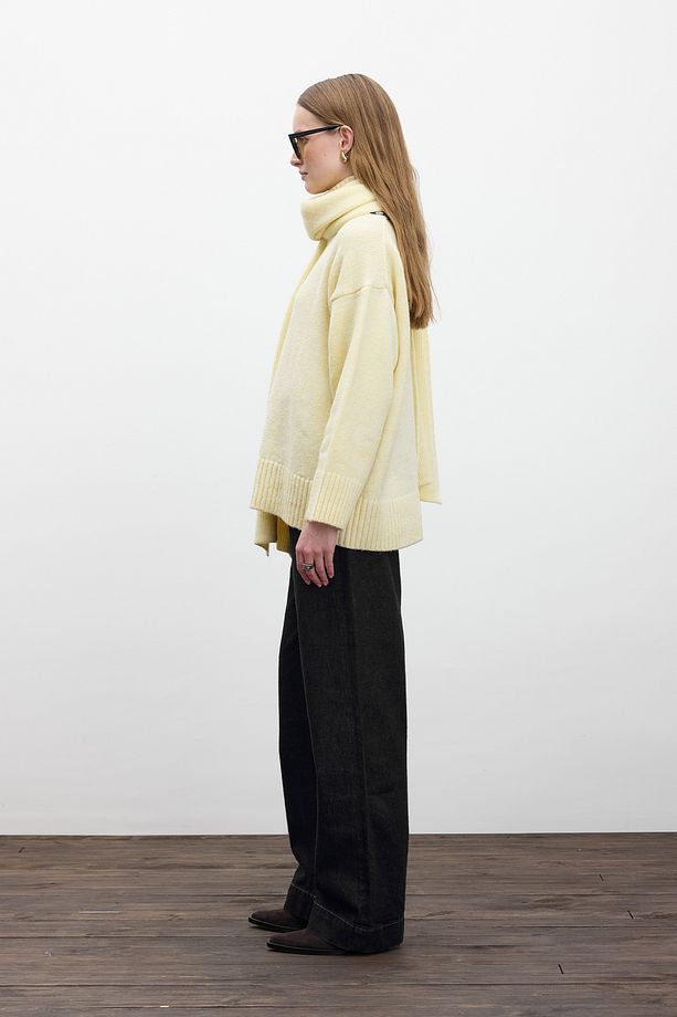 OVERSIZE YUMUŞAK KAZAK SARI - 3