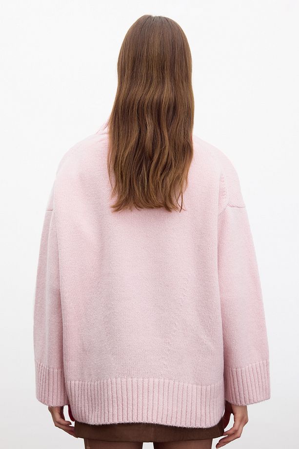 OVERSIZE YUMUŞAK KAZAK PEMBE - 8
