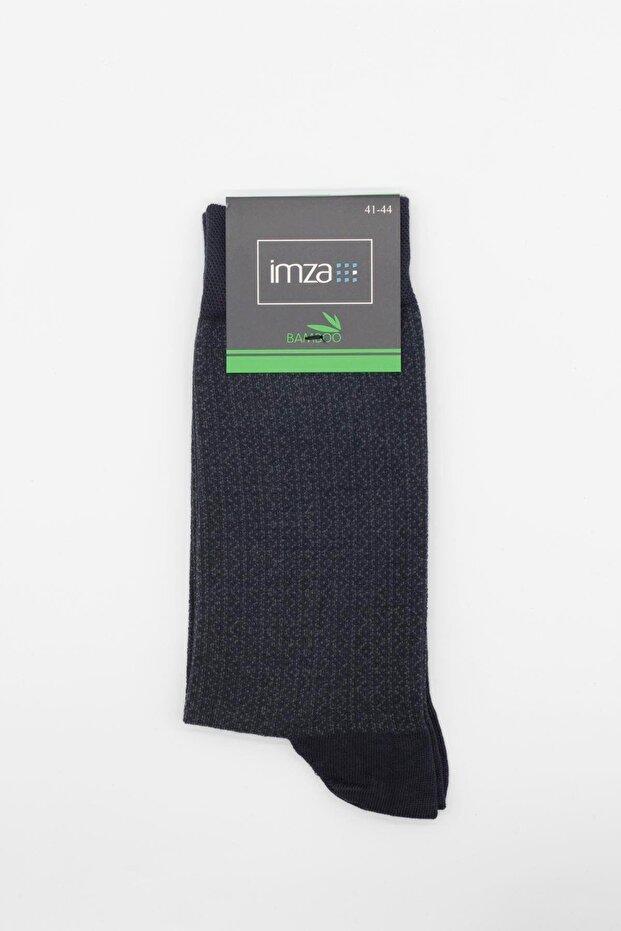 Men's Dark Navy Blue Bamboo Patterned Socks 1060245102