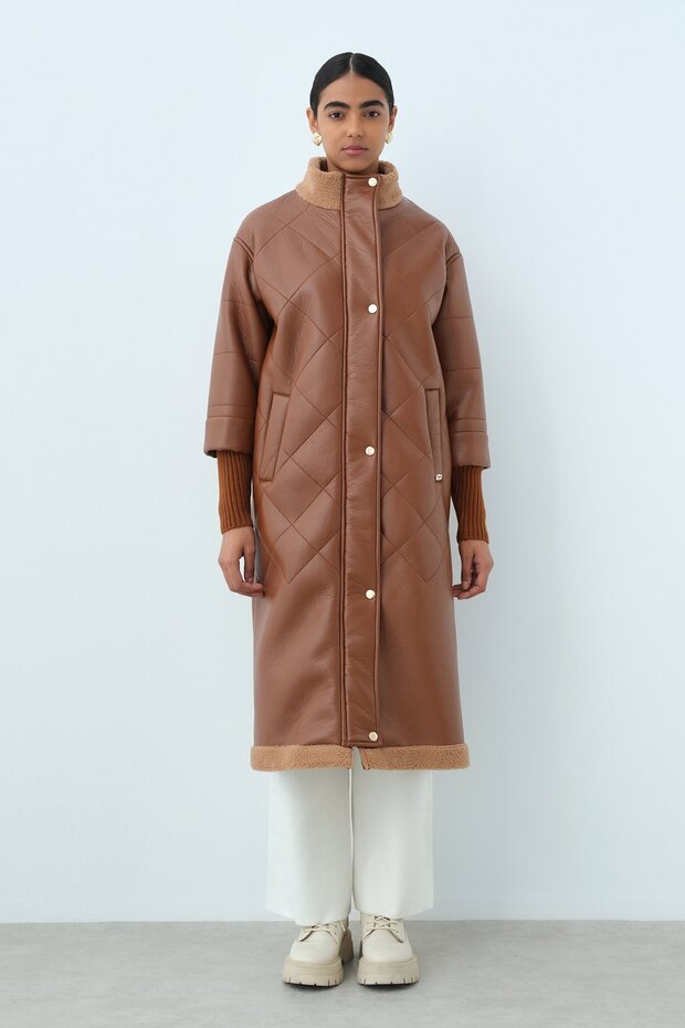 Kol Detaylı Deri Kaban Taba - 1