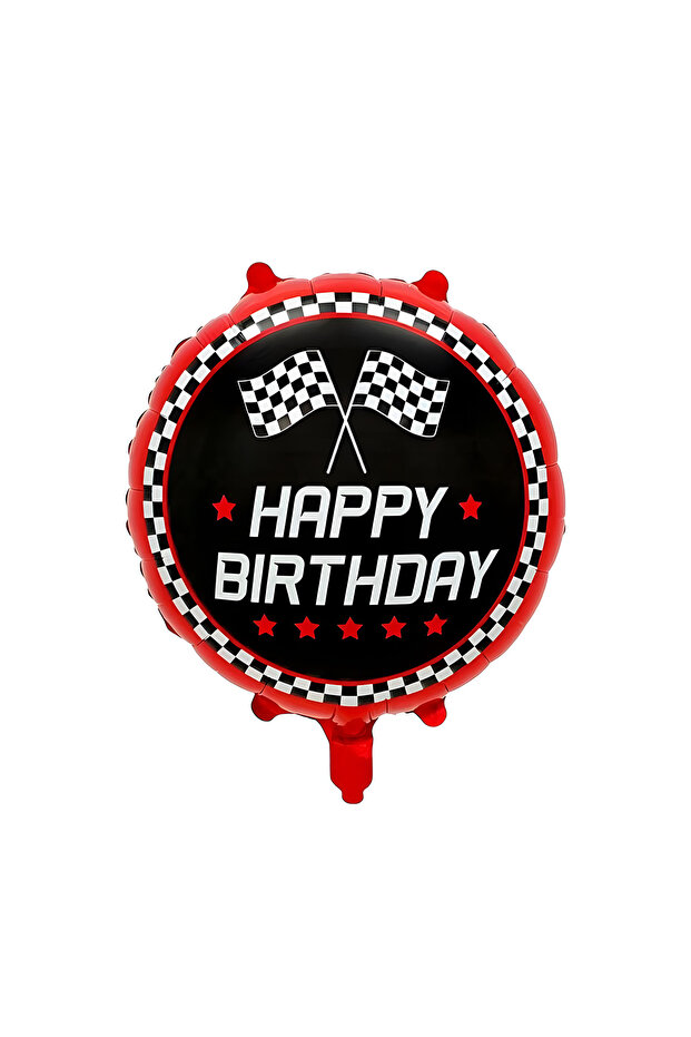 18 Inch Checkered Happy Birthday Printed
