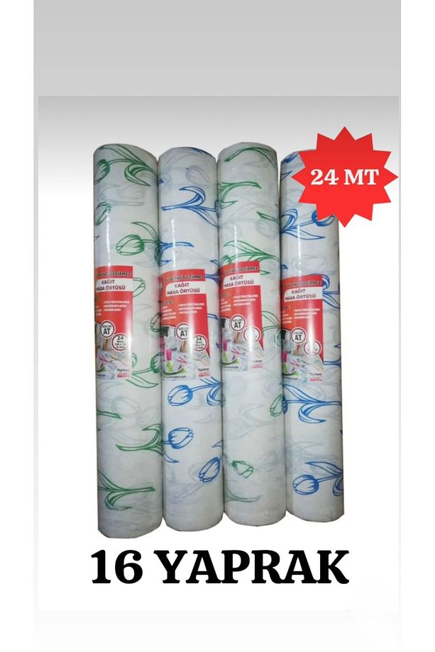 Kullan At Kağıt Masa Örtüsü 24 Metre Tek Kullanımlık  Desenli 100 X 150cm 16 Yaprak Sıvı Geçirmez - 3