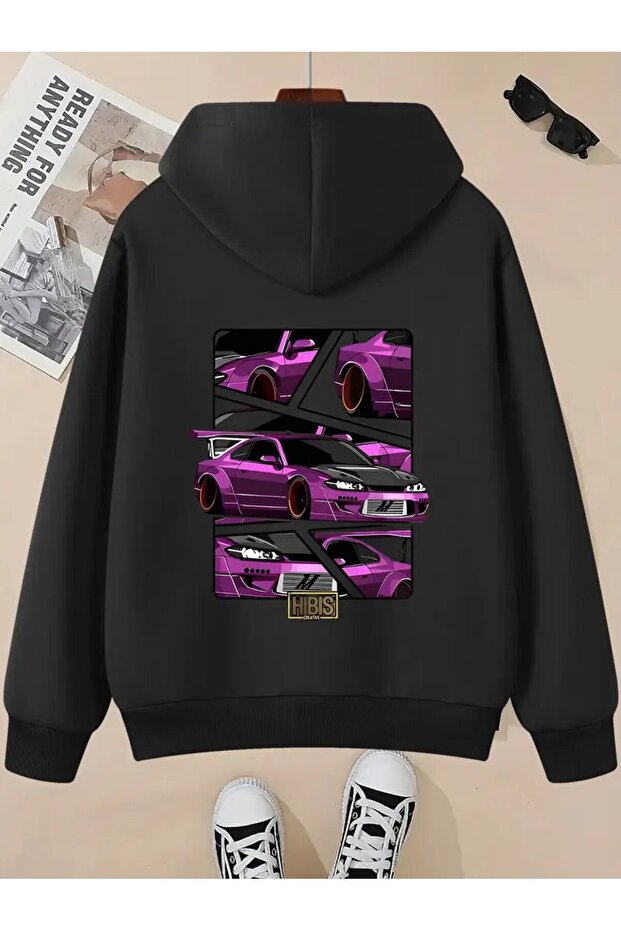 Black Unisex Hooded Sweatshirt - Back Printed Hoodie