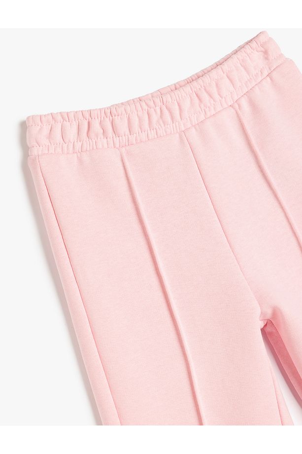 Beli Lastikli Nervürlü Basic Jogger Eşofman Altı - 3