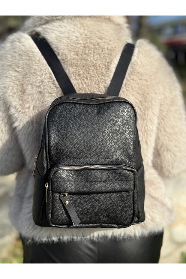 Black Multi-Compartment Women's Backpack - 2