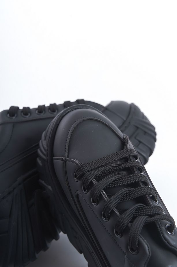 Gemma Platform Yüksek Taban Spor Ayakkabı Kadın Siyah Sneaker - 2