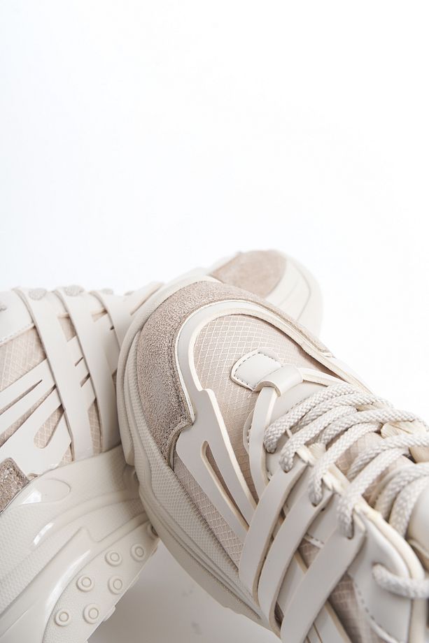 Anita Yüksek Tabanlı Bej Kadın Sneaker-Spor Ayakkabı - 4