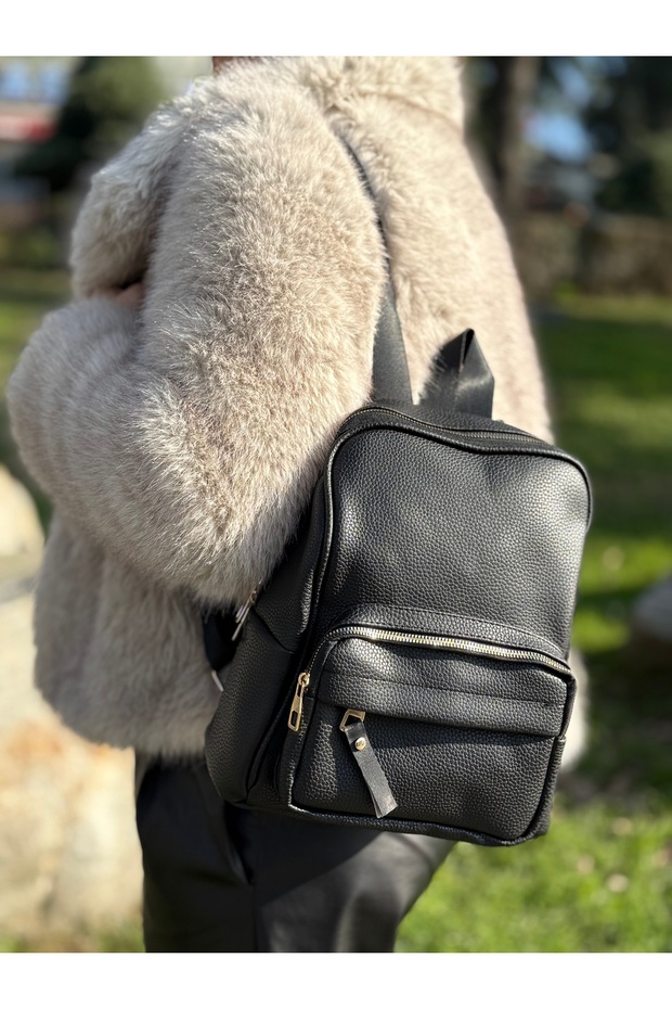 Black Multi-Compartment Women's Backpack - 1