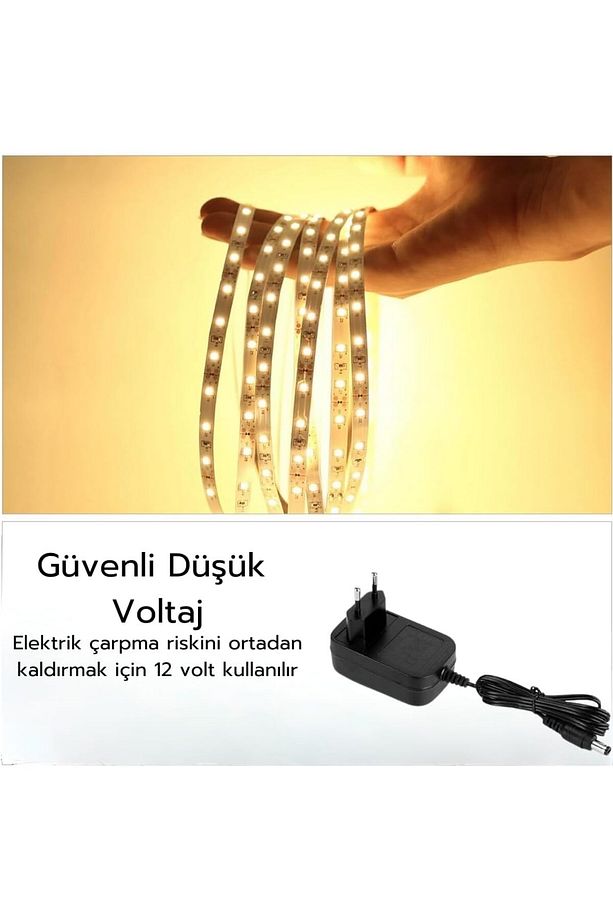Şerit Led 2 Metre Günışığı Fişli Adaptör Dahil | Tezgah, Dolap, Mutfak Aydınlat - 2