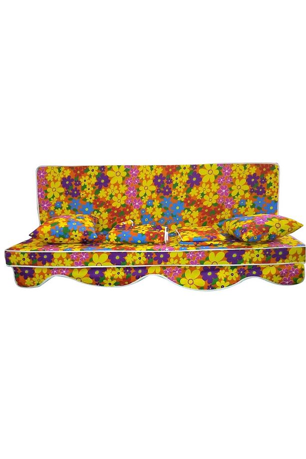 Median Salıncak Minderi Pamuk/polyester Kumaş Gri Sünger Fermuarlı 3 Kişilik Tam Set Konforl - 1