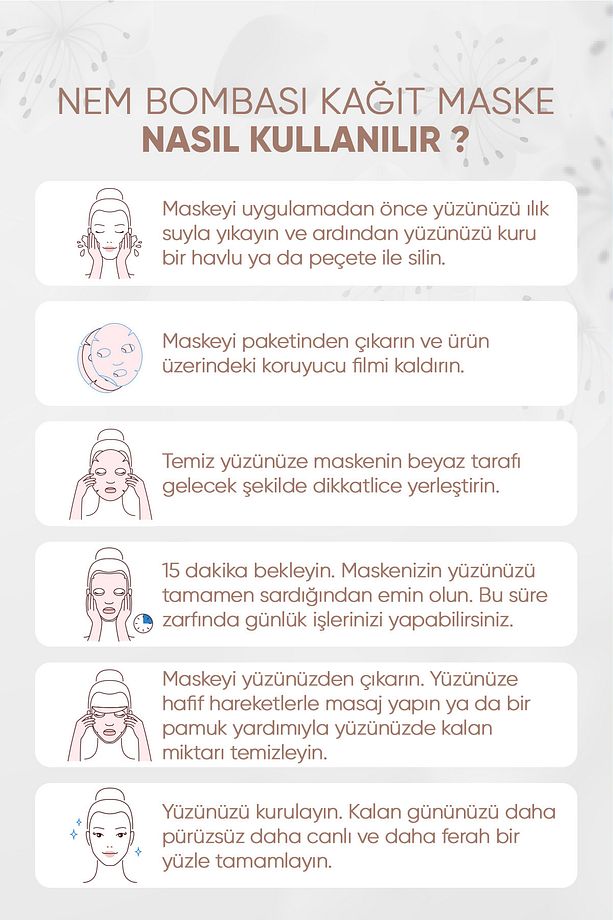 Hyaluronik Asit Provitamin B5 Nem Bombası Kağıt Yüz Maskesi 15 ml - 8