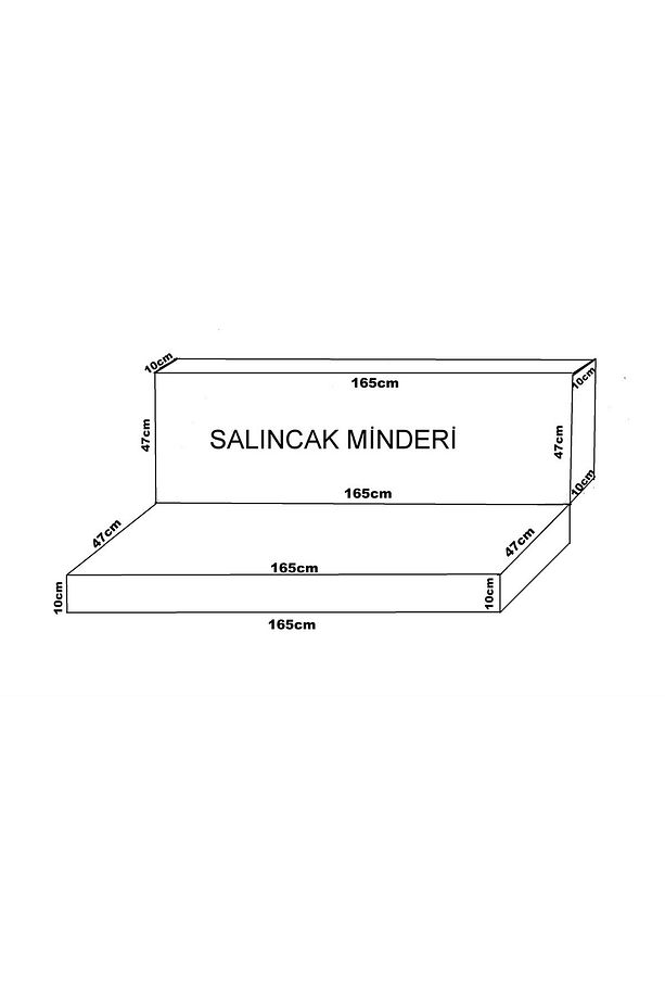 Median Salıncak Minderi Pamuk/polyester Kumaş Gri Sünger Fermuarlı 3 Kişilik Tam Set Konforl - 2