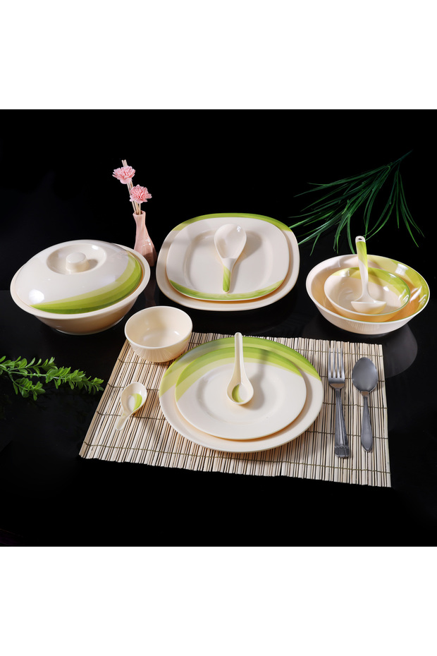 64pcs Melamine Dinner Set RF8101 Top-rack Dishwasher-safe Freezer-friendly Break Resistant