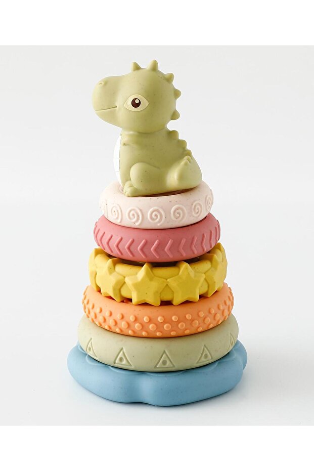 Soft Jenga Mushroom, Dinosaur, Stars Lap Coil, Enhances Problem Solving, 6 Months+, Multicolor