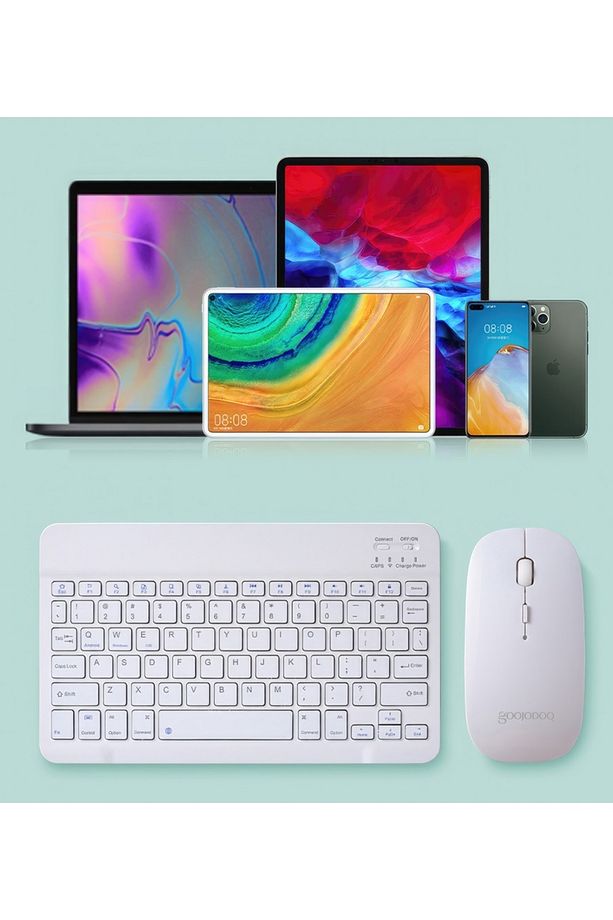 Taşınabilir Şarjlı Bluetooth Klavye+Mause set (Android/Windows/İos Uyumlu) Yeni model. - 6