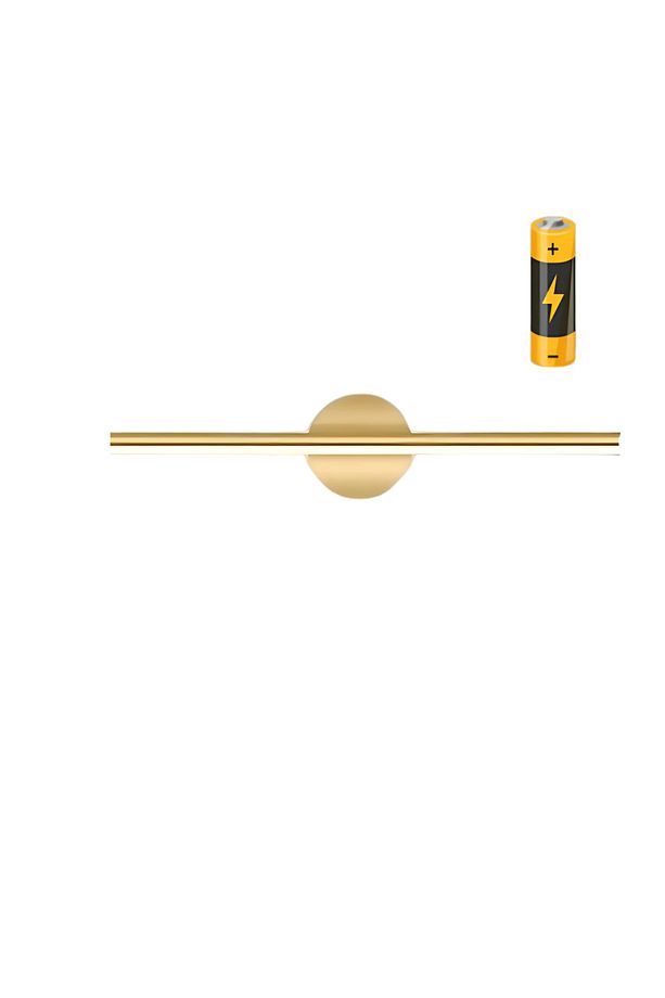 Modern Kablosuz Tak Çalıştır Ledli Pilli Aplik Banyo Tablo Ayna Aydınlatma Eskitme Gold Pil Dahildir - 1
