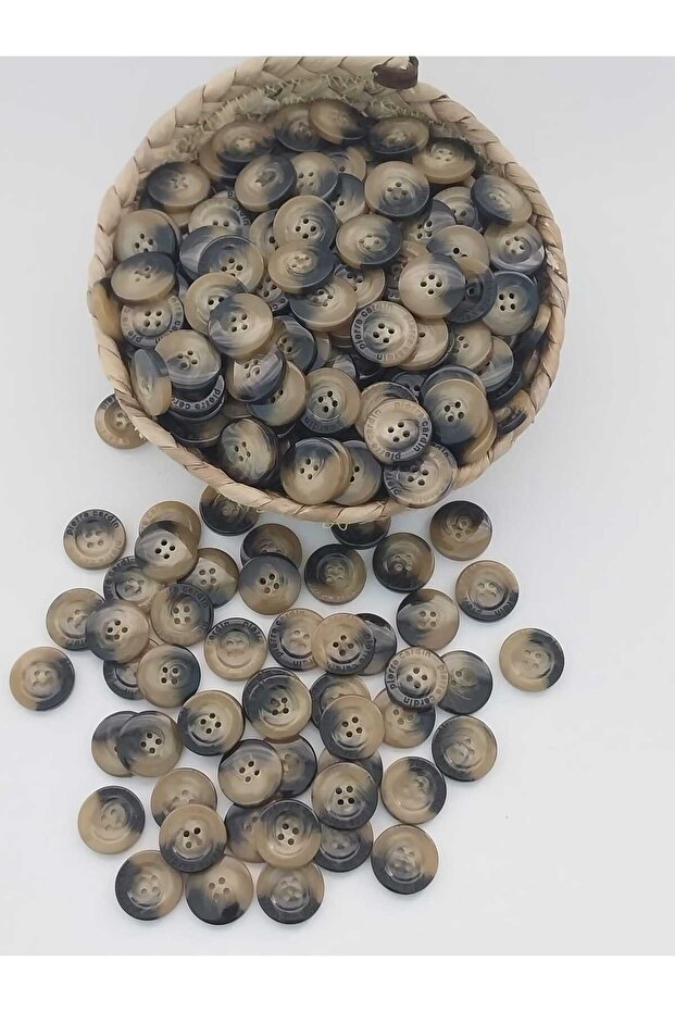 Marble Patterned 2.3 cm Diameter Polyester Button 20 Pieces. - 2