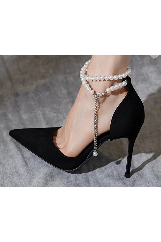 White Color Pearl Chain Women's Foot Anklet
