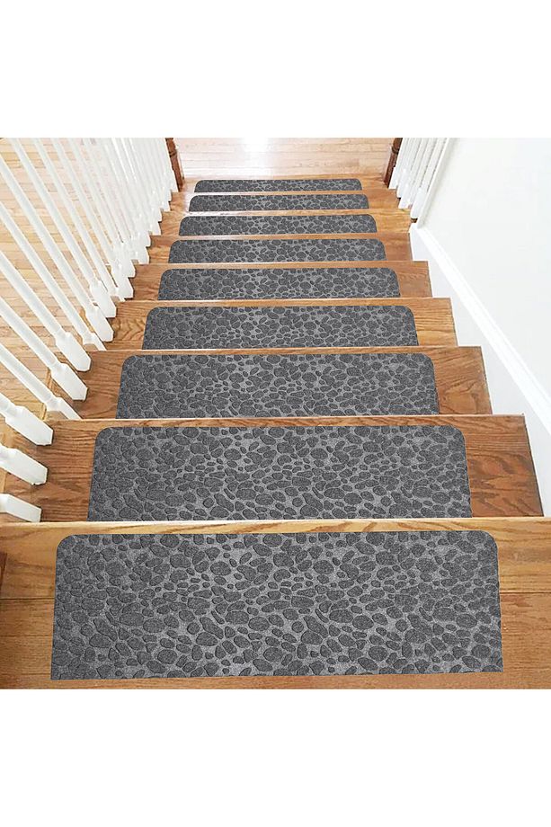 Gri Kaydırmaz Keçe Merdiven Matı 22x75 cm - 7 Adet - 8