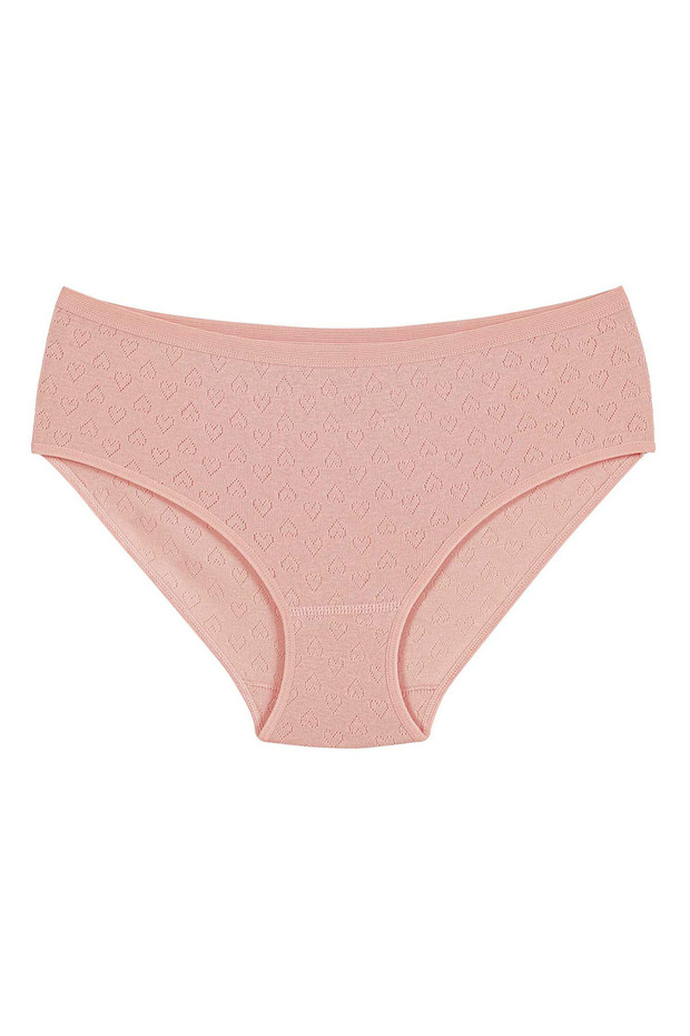 6 Pieces 100% Cotton Heart Patterned Women's Bato Panties