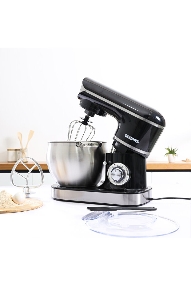 Stand Mixer with Stainless Steel Mixing Bowl, 6 Speed with Pulse, Whisk Beaters Dough Hook