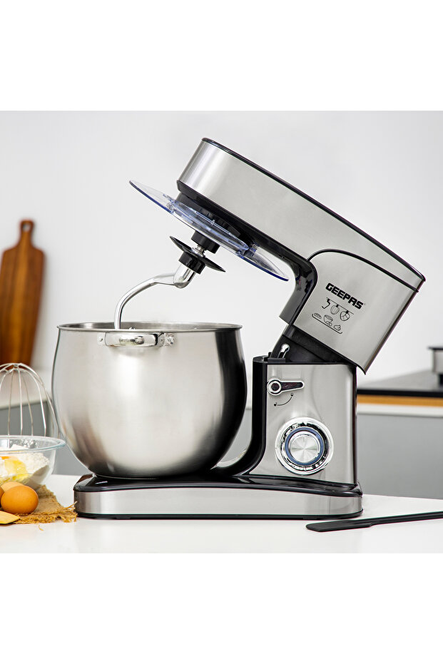 Kitchen Machine With 6 Level Mixing Speed Control, 12L Stainless Steel Bowl with Handles