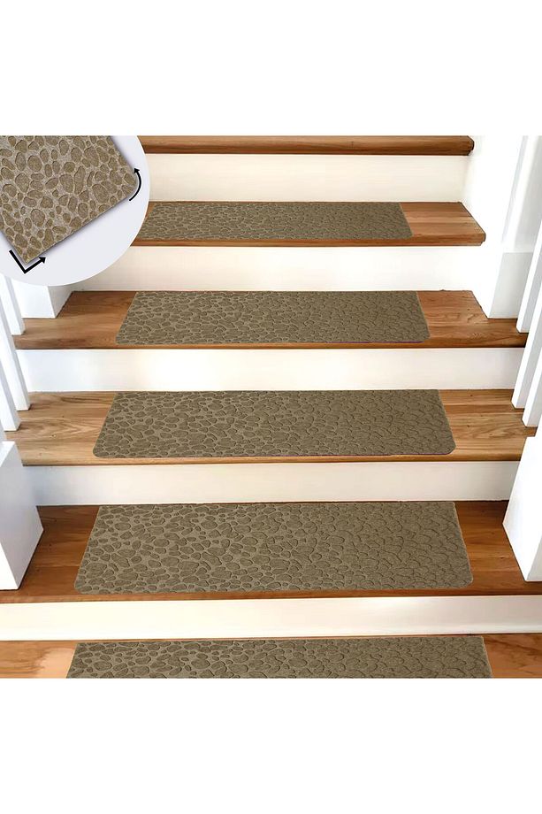 Bej Kaydırmaz Keçe Merdiven Matı 22x75 cm - 7 Adet - 1