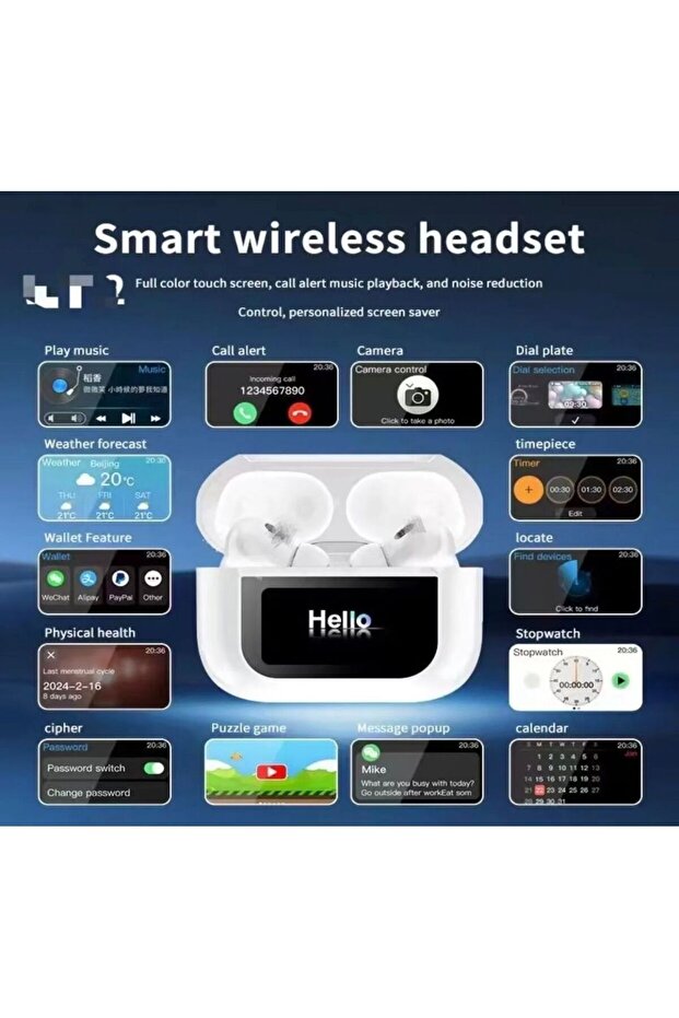 Air Pro 2 Anc Dokunmatik Ekranlı Bluetooth Kulaklık İos Android Tüm Telefonlara Uyumlu - 4