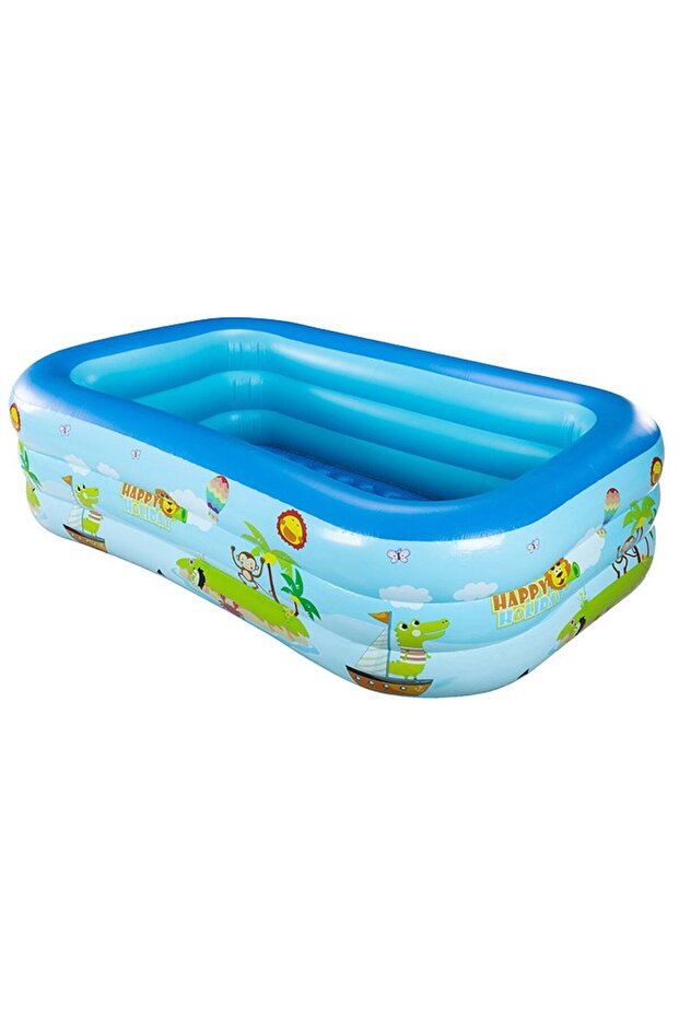 - 3 Layers Bubble Base Square Pool - Blue - 1
