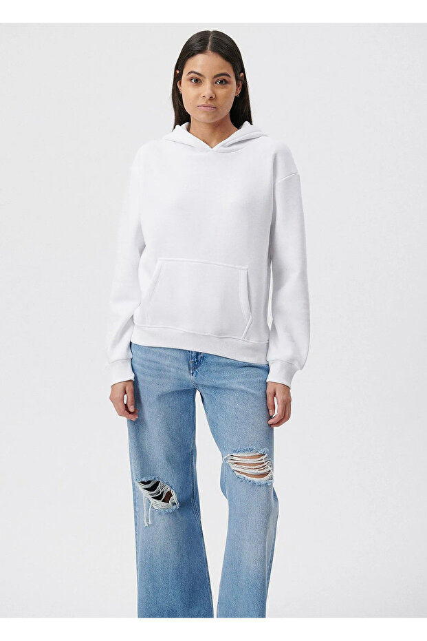 Kapüşonlu Basic Sweatshirt - 1