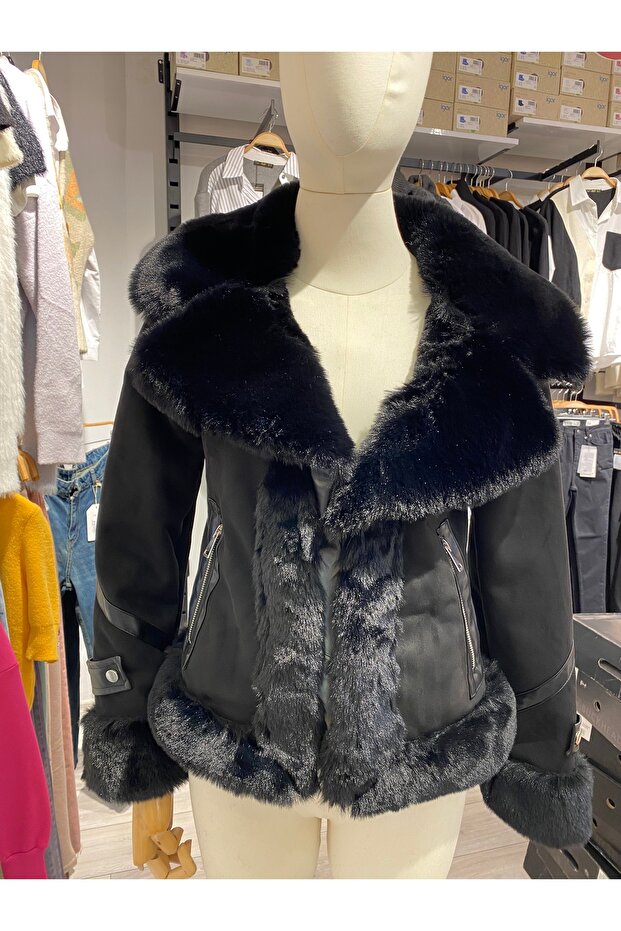 kürk detaylı mont - 3