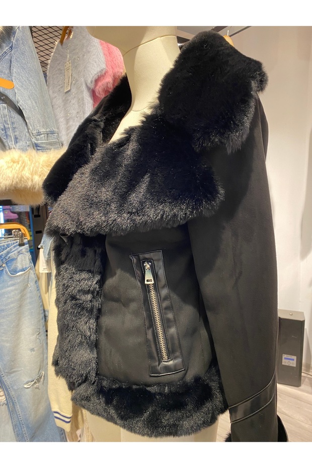 kürk detaylı mont - 4