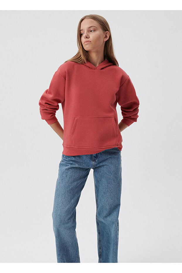 Kapüşonlu Basic Sweatshirt - 1